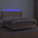  Krevet box spring madrac LED cappuccino 180x200cm umjetna koža | shoptok.hr