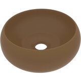 Maison Chic Razkošen Umivalnik - Kopalna umivalnik - Lavabo okrogel mat krem 40x15 cm keramičen, (21684660) Cene