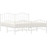 Metalni okvir kreveta uzglavlje i podnožje bijeli 183x213 cm | shoptok.hr