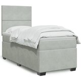  The Living Store Box spring postelja z vzmetnico svetlo siva 100x200 cm žamet - Box Spring Postelja, (21519796) | Shoptok.si