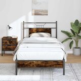 Maison Chic Posteljni okvir - Enojna postelja - Postelja za odrasle brez vzmetnice hrast 90x190 cm inženirski les-J7235, (21774676) | Shoptok.si