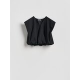 Reserved Kratka bluza balon kroja - crno | shoptok.hr