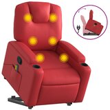  Električni masažni naslonjač na podizanje umjetna koža crveni | shoptok.hr