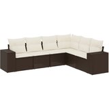 Maison Chic Seti vrtnega pohištva - Vrtna garnitura - Vrtni pohištvo set 6-delna z blazinami rjav poli ratan, (21807365) | Shoptok.si