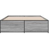 Okvir za krevet boja hrasta 150x200cm konstruirano drvo i metal Siva 150 x 200 cm | shoptok.hr