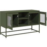 vidaXL TV omarica olivno zelena 100,5x39x60,5 cm jeklo | Shoptok.si