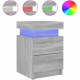  Noćni ormarići s LED svjetlima 2 kom boja hrasta 35x39x55 cm | shoptok.hr