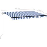  Automatska tenda sa senzorom LED 450 x 350 cm plavo-bijela | shoptok.hr
