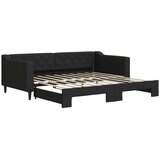 vidaXL Dnevni krevet na razvlačenje crni 90 x 190 cm od tkanine | shoptok.hr