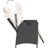  3-dijelni bistro set s jastucima crni od poliratana - Crna i krem 1 | shoptok.hr