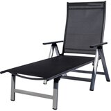 Sun Garden Črn/siv kovinski zložljiv vrtni ležalnik London – | Shoptok.si