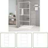 The Living Store Pregrada za tuš bela 90x195 cm prozorno ESG steklo - Tuš Stena, (21745278) Cene