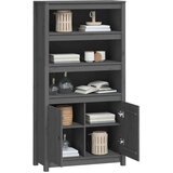 Visoka komoda siva 80 x 35 x 154 cm od masivne borovine | shoptok.hr