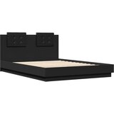  The Living Store Posteljni okvir z vzglavjem črn 120x200 cm inženirski les - Posteljni Okvir, (21497856) | Shoptok.si