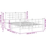  Metalni okvir kreveta uzglavlje i podnožje bijeli 140x200 cm | shoptok.hr