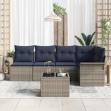  Sjedeća garnitura za vrt 6 kom. Siva poliratan 242,5 x 132,5 x 85 cm | Shoptok.si