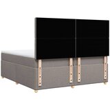  Krevet s oprugama i madracem smeđesivi 200x200 cm od tkanine | shoptok.hr