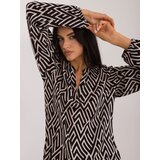 Fashion Hunters Black viscose blouse with SUBLEVEL patterns | Shoptok.si