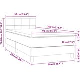 Box spring krevet s madracem tamnozeleni 90x200 cm baršunasti | shoptok.hr
