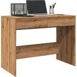  pisalna miza z 2 predaloma, inženirski les, artisan hrast, 101x50x76,5 cm | Shoptok.si