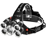LED čelna svetilka s 5 diodami - črna
