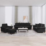 vidaXL 4-dijelni set sofa s jastucima crni baršunasti Cijene