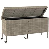 Vrtna kutija za pohranu s kotačima svijetlosiva 160x55x75 cm poli ratan | shoptok.hr