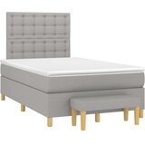  Krevet s oprugama i madracem svjetlosivi 120x190 cm od tkanine | shoptok.hr