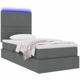  LED krevet za pohranu s madracem Tamnosiva 90 x 200 cm Tkanina | shoptok.hr