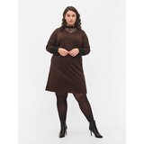 Zizzi Obleka 'DEANNA' rjava | Shoptok.si