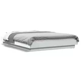 Okvir za krevet s LED svjetlima bijeli 120 x 190 cm drveni