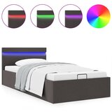 Maison Chic Dvižni Posteljni okvir - Enojna postelja - Postelja za odrasle LED temno sivo blago 90x200 cm, (21697262) Cene