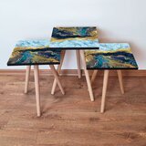 Hanah home 3Shp90 - navy blue navy bluebluegoldwhite nesting table (3 pieces) | ePonuda.com