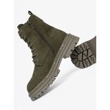 Sergio Leone Dark green women's hiking boots with suede trim by | ePonuda.com
