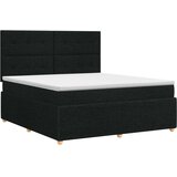  Boxspring krevet s madracem Crna 180 x 200 cm Tkanina | shoptok.hr