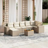 Maison Chic Seti vrtnega pohištva - Vrtna garnitura - Vrtni pohištvo set 8-delna z blazinami bež poli ratan, (21800702) | Shoptok.si