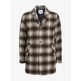 Jack & Jones Brown Men's Plaid Coat with Wool Zac - Men