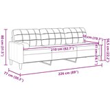  Trosjed s ukrasnim jastucima tamnosivi 210 cm od tkanine | shoptok.hr