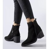 Gemre Black suede block-heeled ankle boots Karino | shoptok.hr