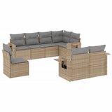 Maison Chic Seti vrtnega pohištva - Vrtna garnitura - Vrtni pohištvo set 8-delna z blazinami bež poli ratan, (21802027) | Shoptok.si