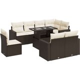 9-dijelni set vrtnih sofa s jastucima poliratan smeđi | shoptok.hr