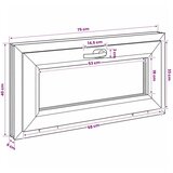  Unutarnja boja prozora u podrumu bijela RISOR 75 x 40 cm - Bijela 75 x 40 cm s trostrukim staklenjem | shoptok.hr