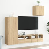  4-dijelni zidni TV elementi svjetlima boja hrasta drveni | shoptok.hr