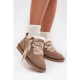 VINCEZA Suede Women's Snow Boots with Fur and Thick Lacing | shoptok.hr