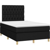  Krevet s oprugama i madracem crni 120 x 200cm od tkanine | shoptok.hr