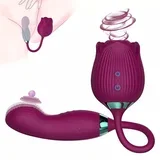 Rose vibrator (ruža vibrator) – sisanje i vibriranje (silikon) crvena