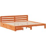  Okvir kreveta bez madraca voštano smeđi 200x200 cm od borovine | shoptok.hr