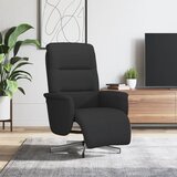  Naslonjač od tkanine s osloncem za noge crni | shoptok.hr
