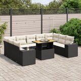 vidaXL 10-dijelni set vrtnih sofa s jastucima crni od poliratana | shoptok.hr