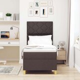  Postelja z vzmetnico z vzmetnico Temno rjava 80 x 200 cm blago, (5000126403) | Shoptok.si